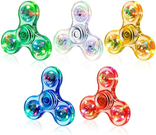 FIGROL 5 Pack Fidget Spinners｜LED Light Up Fidget Spinners for Children｜Party Favors｜Goodie Bag Stuffers Classroom Prizes
