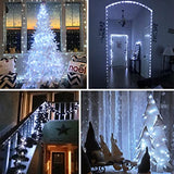 66Ft 200 LED Fairy Lights Plug in, Waterproof String Lights Outdoor 8 Modes Christmas Lights Bedroom Decor, Twinkle Lights for Girl's Room Garden Christmas Decorations (Cool White)