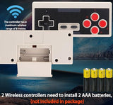 Wireless Retro Game Console, ANGFA Classic Mini Gaming Console, Built-in 620 Video Games with 2 Classic Wireless Controllers, AV Output 8-Bit Game System - Plug and Play, Nostalgia Gifts