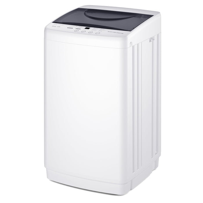 NEWBULIG 1.06 Cu.Ft. Portable Washing Machine, 7.7LBS Full-Automatic Laundry Washer with Stainless Steel Drum, 10 Wash Cycles & Auto-Balance, Compact Washer for Apartment RV Dorm Camping, White