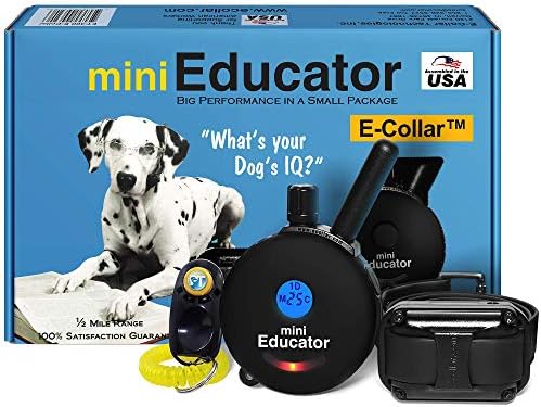 Educator - ET-300 Black - Ecollar Dog Training Collar with Remote Control - 1/2 Mile Range, Waterproof, Rechargeable, 100 Training Stimulation Levels, Vibration and Tone W/PetsTEK Training Clicker