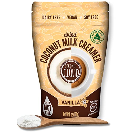 Coconut Cloud: Dairy-Free Coffee Creamer | Minimally Processed, Shelf Stable. Made from Coconut Powdered Milk. | Vegan, Gluten Free, Non-GMO. (Home, Office, Travel), Creamers (Vanilla Pouch)