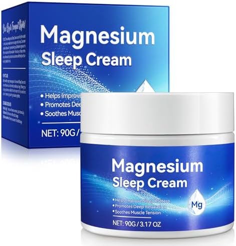 Magnesium Cream,Topical Magnesium Cream with Pure Zechstein Magnesium,Magnesium Lotion,Rich in Almond Oil, Lavender, Vitamin E,Topical Magnesium Oil for Feet, 3.17 OZ
