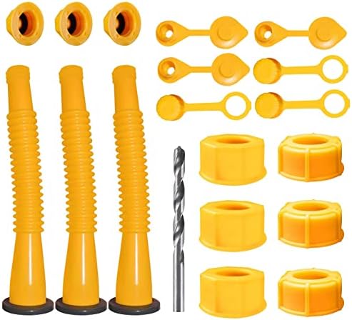 Gas Can Spout Replacement, Gas Can Nozzle Replacement, (3 Kit-Yellow) For Most 1/2/5/10 Gallon Gas Cans. Replacement gas can spout, Gas Can Replacement Spout. The tube is soft and flexible to use