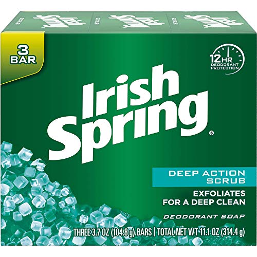 Irish Spring Deodorant Bar Soap, Clean Scrub, 3.75 oz bars, 3 ea (Pack of 2)