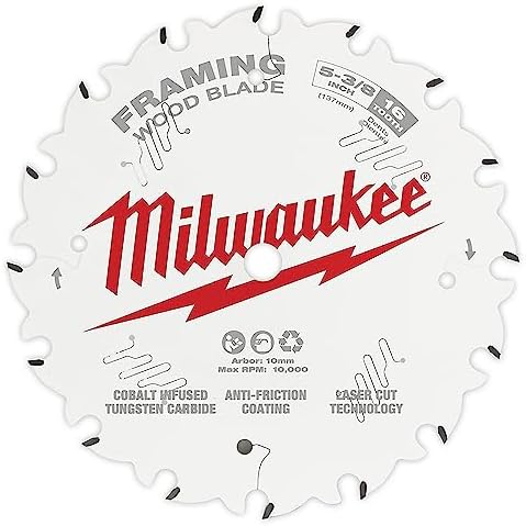 Milwaukee 48-40-0522 Circular Saw Blade, 5-3/8 in Dia, 10 mm Arbor, 16-Teeth, Carbide Cutting Edge