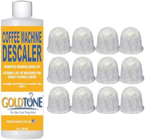 GOLDTONE Replacement Charcoal Water Filter Cartridges for HAMILTON BEACH Coffee Machines (12 Pack) (Charcoal Waters Filters (12) + Descaler)