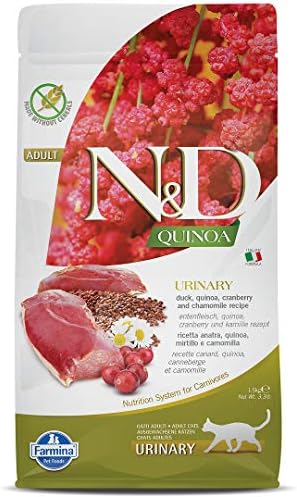 Farmina N&D, Quinoa Urinary Duck Formula Adult Dry Cat Food, 3.3lb