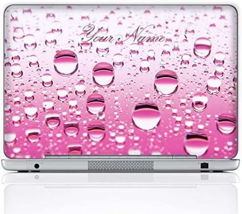 Meffort Inc Personalized Laptop Notebook Notebook Skin Sticker Cover Art Decal, Customize Your Name (14 Inch, Pink Water Bubbles)