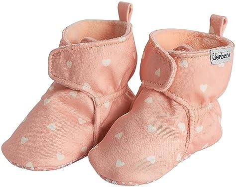 Gerber Baby Fleece Lined Wrap Fasten Non Skid Soft Slipper Booties