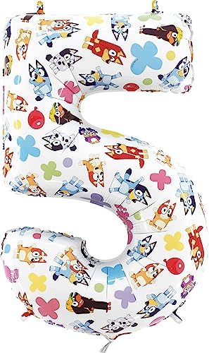 Toyland® 26 Inch Bluey & Bingo Number Foil Balloon - Kids Party Balloons - Number 1-5 Available