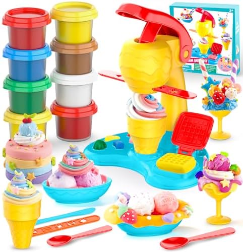 Playdough Sets for Kids Ages 4-8, Toys for Ages 5-7 8-13, Toys for 3 4 5 6 7 8 Year Old Girl Gifts, Arts and Crafts for Kids 4-6, Christmas Birthday Gifts for Boys Girls