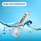 GENKENT Water Dental Flosser Cordless for Teeth Cleaning 300ML Dental Oral Irrigator 3 Modes 5 Tips Rechargeable Waterproof Electric Flossing for Home Travel (White)