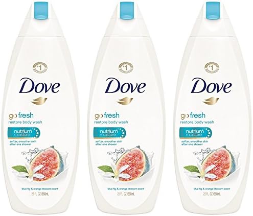 Dove Body Wash - Go Fresh - Restore - With Blue Fig & Orange Blossom Scent - Net Wt. 22 FL OZ (650 mL) Per Bottle - Pack of 3 Bottles