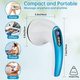 PAHTTO Cordless Cellulite Remover Massager, Handheld Rechargeable Body Sculpting Machine for Belly Fat, Leg, Waist, Butt, with 8 Replaceable Massage Heads & 2 Mesh Covers, Blue