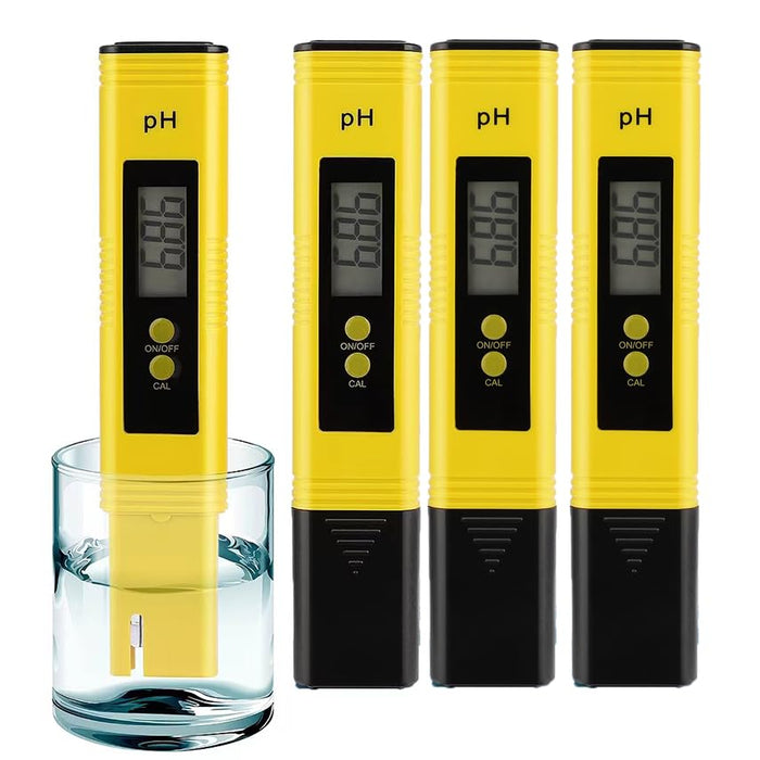 PH Meter for Water Hydroponics Digital PH Tester Pen 0.01 High Accuracy Pocket Size with 0-14 PH Measurement Range for Household Drinking, Pool and Aquarium (pH Meter 4PCS)