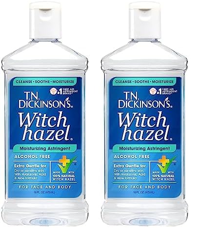 T.N. Dickinson's Witch Hazel Alcohol-Free Moisturizing Astringent, Made with 100% Natural Witch Hazel 16 oz (Pack of 2)