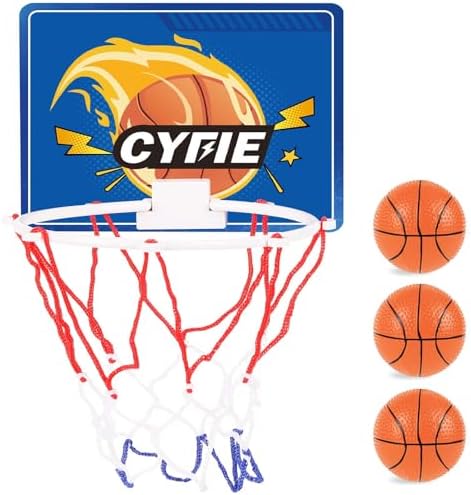 CYFIE Mini Basketball Hoop for Toddler Kids, Indoor Suction Cup Basketball Hoop with 3 Balls for Bath, Bedroom, Office Door, Fun Sports Toy for Boys Girls