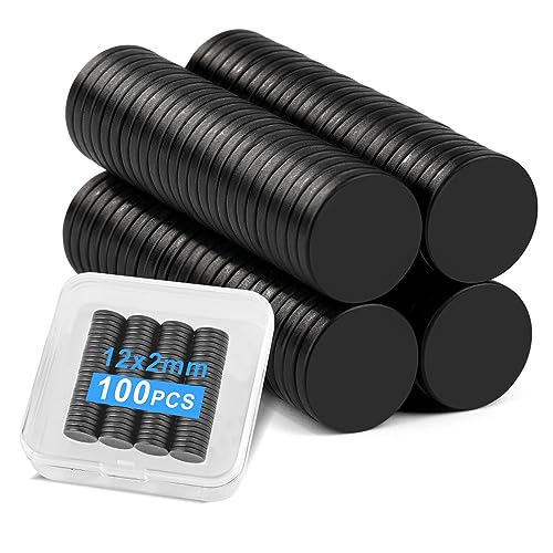 DIYMAG Black 100 Pcs Fridge Magnets, Small Strong Magnets Rare Earth Magnets, Tiny Neodymium Disc Magnets for Fridge, Mini Magnets for Crafts, DIY, Kitchen, Whiteboard, Office, Dry Erase Board