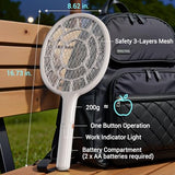 YsChois®, Electric Fly Swatter 2 Packs- Bug Zapper Racket with Powerful Grid - Easy to Use, Lightweight - Indoor & Outdoor Use - Empirical Use Tips (included) - AA Battery Required(Not included)