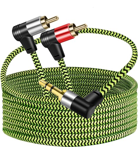 3.5mm to 2RCA Audio Cable10ft, Auxiliary Adapter, Stereo Splitter Cable,AUX RCA Y Cord for Smartphone,Speakers,Tablet,HDTV,MP3 Player