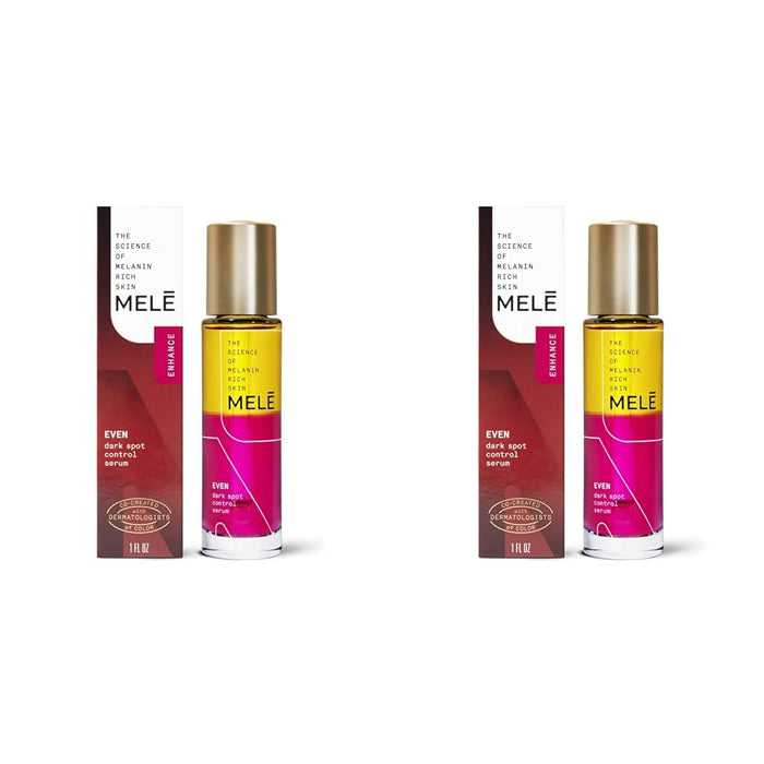Mele Even Dark Spot Visibly Reduces Dark Spots, Uneven Tone, And Signs Of Aging Control Serum With Niacinamide, Vitamin E, And Pro-Retinol 1 oz (Pack of 2)