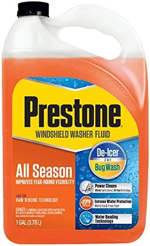 Prestone AS658 Deluxe 2-in-1 Windshield Washer Fluid, 1 Gallon
