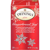 Twinings Holiday Variety Pack Tea Bags, Christmas Tea, Winter Spice, Gingerbread Joy, Peppermint Cheer, 20 Count (Pack of 4), Enjoy Hot or Iced