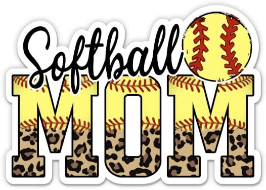 Softball Mom Stickers - 2 Pack - Waterproof Vinyl for Car, Phone, Water Bottle, Laptop - Softball Mom Decals (2-Pack)