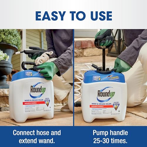 Roundup Weed & Grass Killer₄ with Pump 'N Go 2 Sprayer, Use In and Around Flower Beds, Trees & More, 1.33 gal.