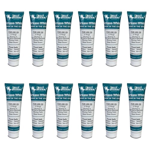 12 x 4 Oz. Tube Grease Whiz Plus, Commercial Food Grade Grease for Food Service Equipments, Grease for Mixers, Beer Kegs, Ice Cream & Slushee Machines, Water Filter, Meat Slicers by Billy Buckskin Co.
