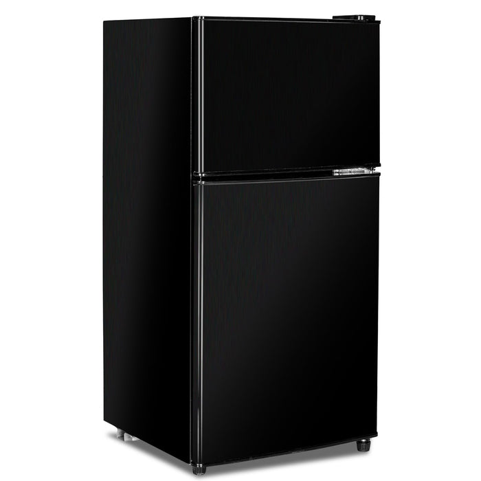 Fox Shack 5.0 Cu Ft Double Door Refrigerator with Freezer, Top Freezer Refrigerator, Full-Function Two Door Design, Temperature Adjustable, for Home Kitchen and Household Use