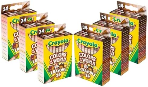 Crayola Bulk Crayon Set, Colors of The World, Multicultural Crayons, School Supplies, 6 Sets of 24 Colors