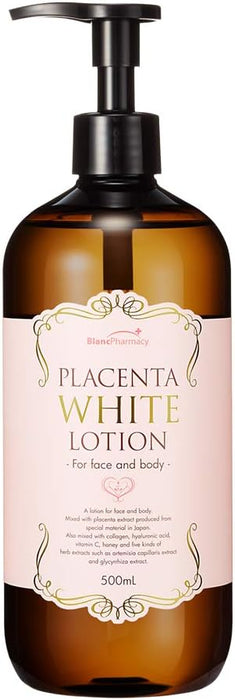 BLANCPHARMACY Medicated Placenta White Lotion, Whole Body Serum, 16.9 fl oz (500 ml), Lotion, Additive-free, Moisturizing, Acne, 9 Beauty Moisturizing Ingredients (Quasi-Drug)