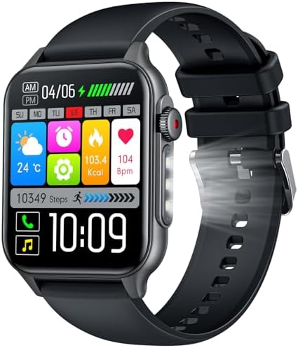 Smartwatch for Men Fitness Watch Android: 1.96" HD Smart Watches for Men LED Flashlight Digital Sport Mens Watch Make/Answer Call Heart Rate Monitor Waterproof 100+ Sports Modes Compatible iOS Phones