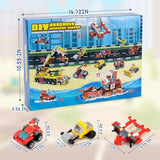 Maylai Christmas Advent Calendar 2024, Kids 24 Days Countdown Different Construction Vehicles Fire Truck Building Blocks，12 In 1 Building Blocks Toys Advent Calendar for Boys Girls Toddlers Teen