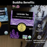 Buddha Teas - Organic Lavender Tea - Herbal Tea - For Health & Wellbeing - With Antioxidants & Minerals - Clean Ingredients - Caffeine Free - OU Kosher & Non-GMO - 18 Tea Bags (Pack of 1)