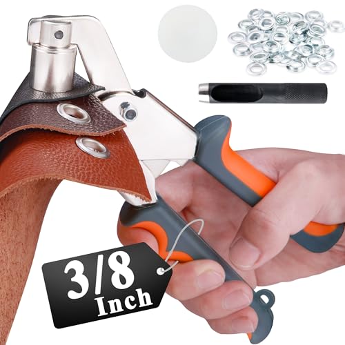 Heavy Duty Grommet Tool Kit, 500 pcs 3/8 Inch 10mm Grommets, Grommet Kit, Eyelet Tool, Press for Tarp, Fabric, Banner, Canvas, Leather, Tents, Vinyl, Punching Machine
