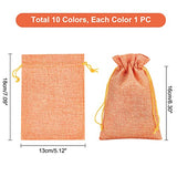 PH PandaHall 10 Color 5x7'' Burlap Bags with Drawstring Advent Calendar Bags Gift Sachets Gift Bags Jewelry Pouches Sacks Burlap Bags Packing Storage for Wedding Party Shower Birthday Xmas Presents