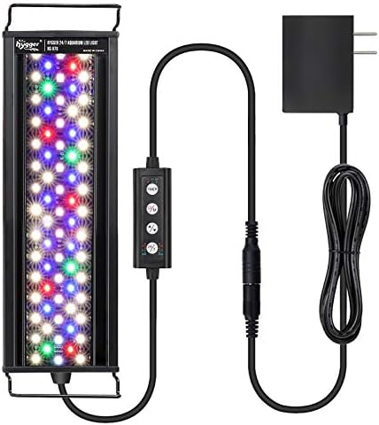 hygger Fish Aquarium LED Light, 14W 24/7 Lighting Sunrise-Daylight-Moonlight Mode DIY , Adjustable Timer/Brightness with Extendable Bracket 7 Colors for Planted Tank