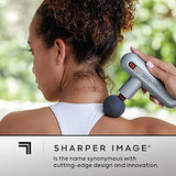 Sharper Image Deep Tissue Portable Percussion Massage Gun, Powerboost Move Full Body, Back & Neck Muscle Massager with 4 Attachments - Handheld Rechargeable Electric Massage Gun for Athletes