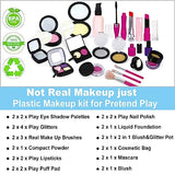 TEPSMIGO 2 Pack Pretend Makeup Kit for Girls, Kids Pretend Play Makeup Set - with Cosmetic Bag for Birthday Christmas, Toy Makeup Set for Toddler, Little Girls Age 3+(Not Real Makeup)