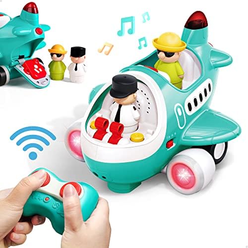 iPlay, iLearn Baby Airplane Toys, Cool Remote Control Plane Toy for Toddlers 2-3, Infant Music RC Helicopter W/Light Sound, Easter Birthday Gift for 18 24 Month 2 3 4 Year Old Boy Girl Kids Children