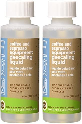 Urnex Biocaf Espresso Descaling Solution 4 Ounce (2 Single Bottles) Safe to use with Keurig, Delonghi, Nespresso, Ninja, Hamilton Beach, Mr Coffee, Braun, 4 Fl Oz (Pack of 2)