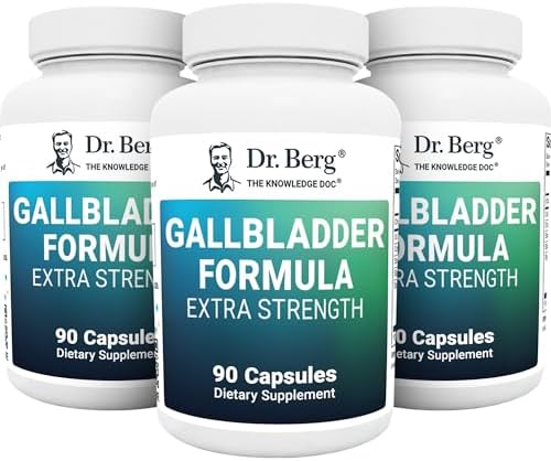 Dr. Berg Gallbladder Formula Extra Strength - Made w/Purified Bile Salts & Digestive Enzymes - Includes Carefully Selected Digestive Herbs - Full 45-Day Supply - 90 Capsules (3 Pack)