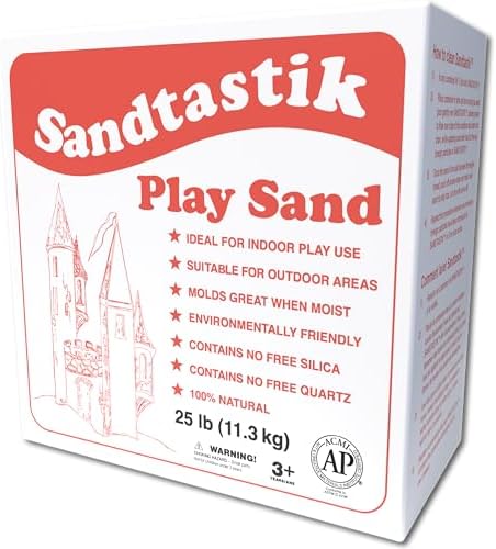 Sandtastik Sparkling White Play Sand, 25 lb (11.3 kg) - Fill Sandboxes, Sand Trays, Sensory Tables, Water Tables! Scoop, Mold & Pour This Premium Non-Toxic Sand