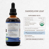 Secrets of the Tribe Dandelion Leaf USDA Organic | Alcohol-Free Extract, High-Potency Herbal Drops | Made from 100% Certified Organic Dandelion Leaf (Taraxacum Officinale) Dried Leaf 4 fl oz