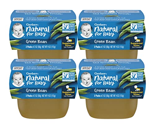 Gerber Natural for Baby 1st Foods Baby Food Tubs,Non-GMO Pureed Baby Food for Supported Sitters, Made with Natural Vegetables 2 Count (Pack of 4)