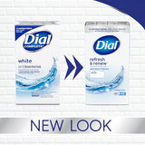 Dial Antibacterial Bar Soap, Refresh & Renew, White, 4 oz, 32 Bars