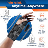 DR. BRACE Adjustable Wrist Brace Night Support for Carpal Tunnel, FSA & HSA Eligible, Doctor Developed, Upgraded with Double Splint & Therapeutic Cushion, Hand Brace For Pain Relief, Injuries, Sprains